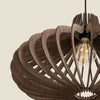 Kanji Lighting - Cooly Design Wooden Pendant Light close up view 