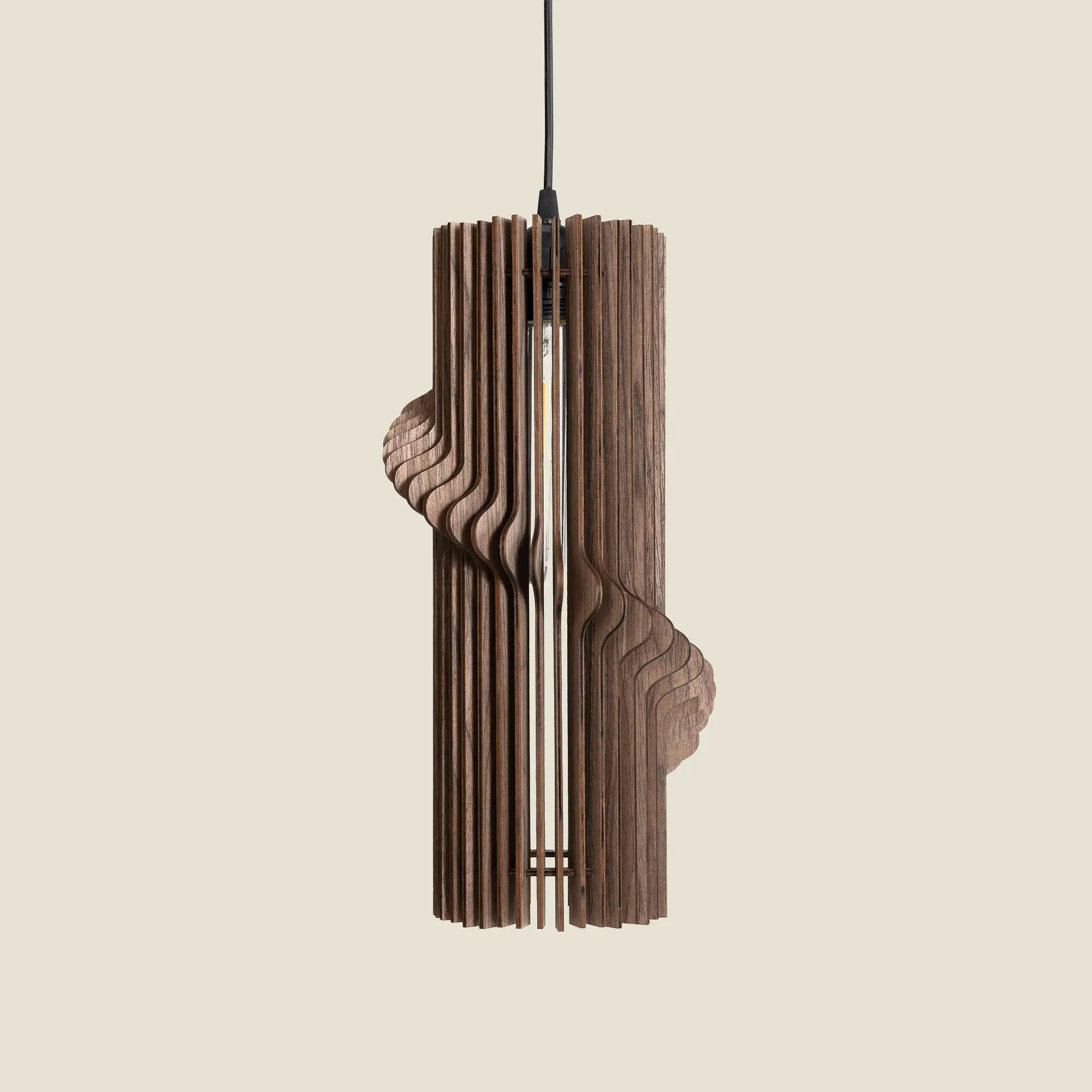 Kanji Lighting - Exmouth Design Wooden Pendant Light side view 