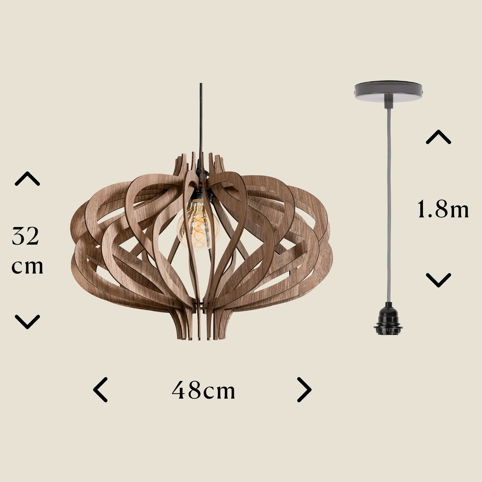 noosa pendant light with dimensions