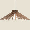 Kanji Lighting - Straddie Design Wooden Pendant Light side view light on