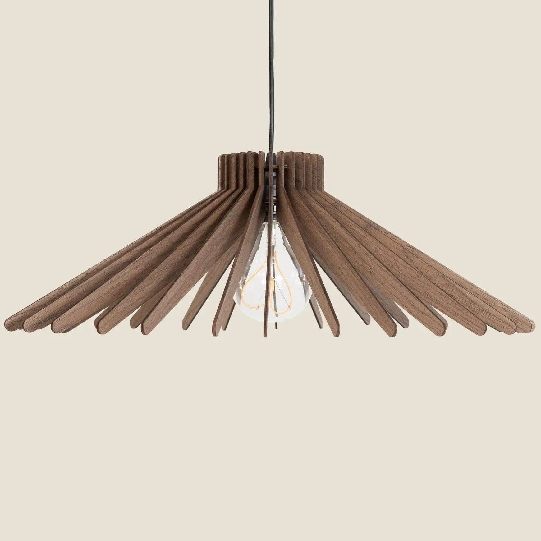 Kanji Lighting - Straddie Design Wooden Pendant Light side view 