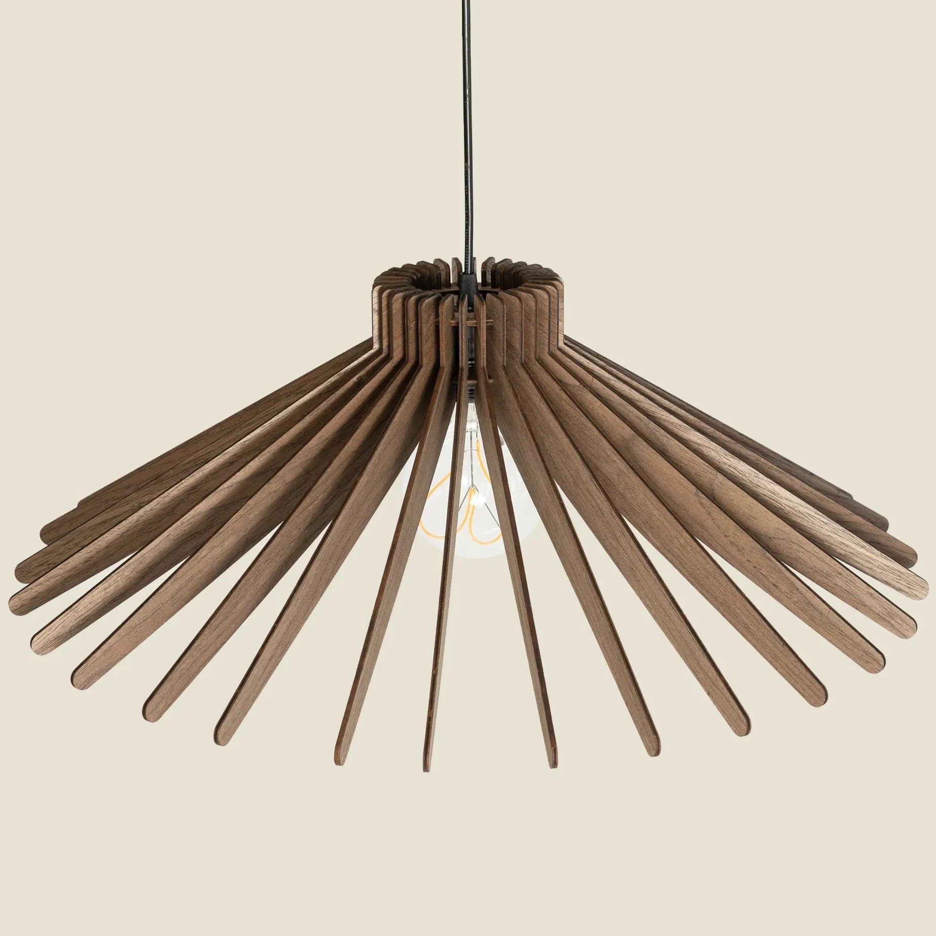 Kanji Lighting - Straddie Design Wooden Pendant Light top view 