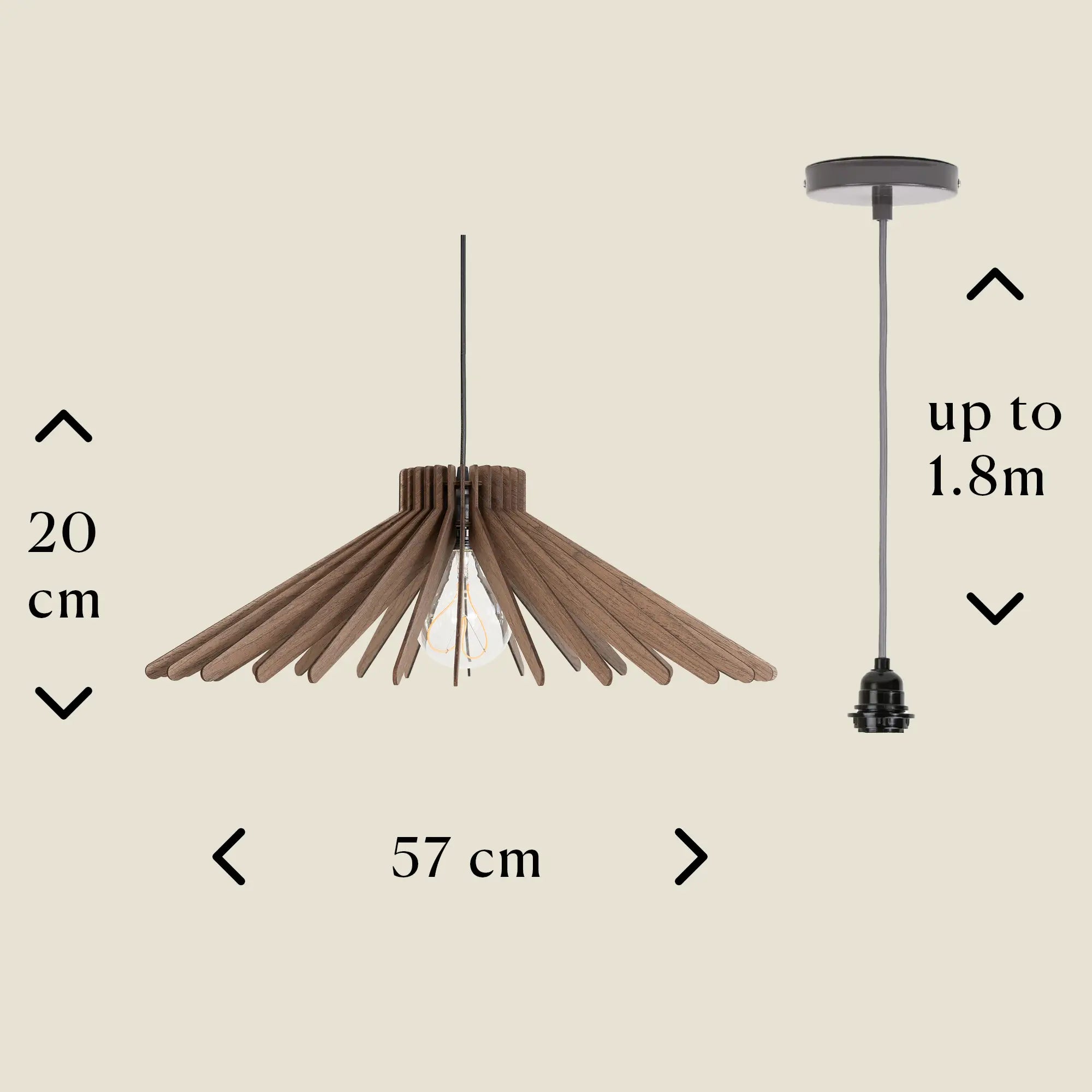 Straddie pendant light dimensions