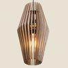 Torquay Design Wooden Pendant light bottom view with light on - Kanji Lighting